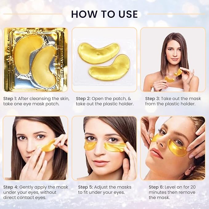 Eye Mask Under Eye Patches for Puffy Eyes & Dark Circles 20 Pairs Eye Gels Pads Reduce Wrinkles Treatments - Eye Bags Refresh Your Skin-Velvo Beauty