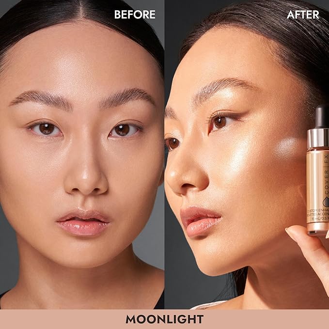 COVER FX Custom Enhancer Drops - Moonlight : Champagne Finish - 15mL - Radiant Glow - Liquid Highlighter-Velvo Beauty