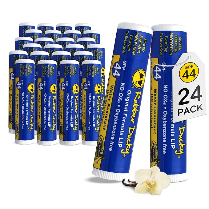 Rubber Ducky | Lip Sunscreen, Lip Balm with SPF 44, Water Resistant Sunscreen Lip Balm | Vegan, Untinted, Vanilla Flavor, with Vitamin E | All Season - Broad Spectrum Sunscreen for Lips-Velvo Beauty