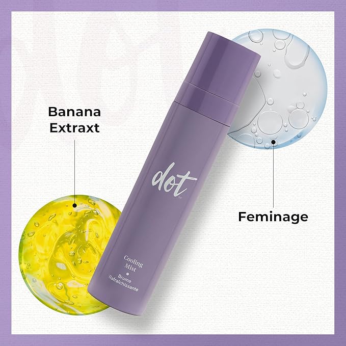 dot Cooling Facial Mist With Vitamin C, Plant-Based Antioxidants & Skin Revitalizing Feminage - Face Mist that Moistures, Rejuvenates & Clarifies – For All Skin Types – Menopause Skincare - 3.4 oz-Velvo Beauty