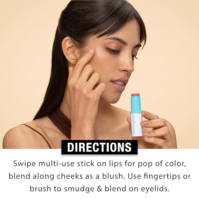 Neutrogena Hydro Boost Hydrating Multi-Use Makeup Stick with Hyaluronic Acid, Gentle Multi-Use Colored Makeup Balm to Brighten Lips, Cheeks & Eyes, Non-Comedogenic, Soft Pink, 0.26 oz-Velvo Beauty