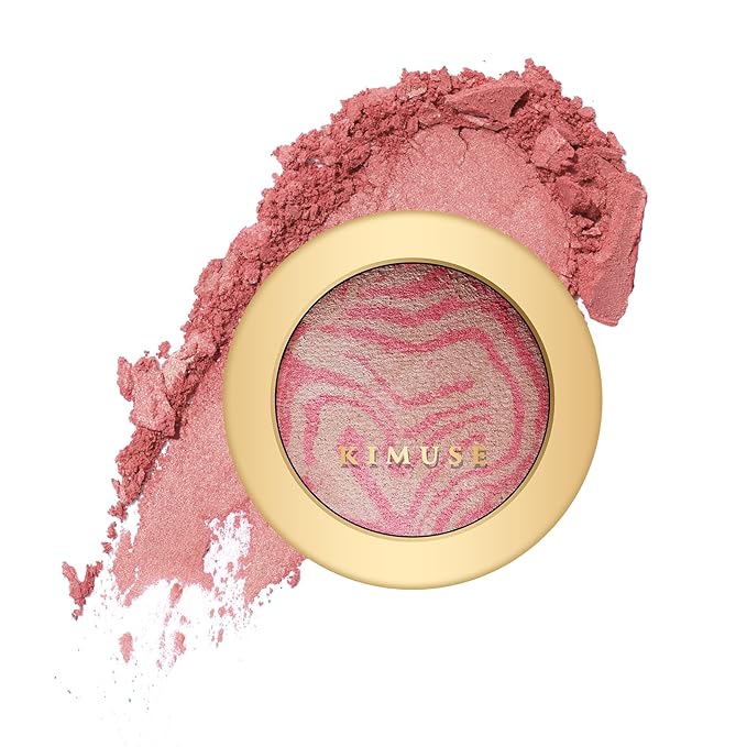 KIMUSE Baked Blush, Lighting Glow Marbleized Blush Powder Blush, Contour & Highlight Face for a Creamy Lightweight Natural Finish-Velvo Beauty