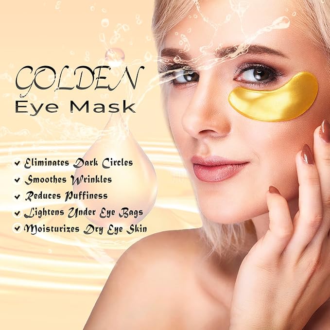 MC UNDER EYE PATCH(20PCS),MC GOLDEN EYE MASK,UNDER EYE CARE,FACIAL CARE,UNDER EYE COLLAGEN PATCH,COLLAGEN GEL PADS FOR MEN AND WOMEN., 1 Count (Pack of 20)-Velvo Beauty