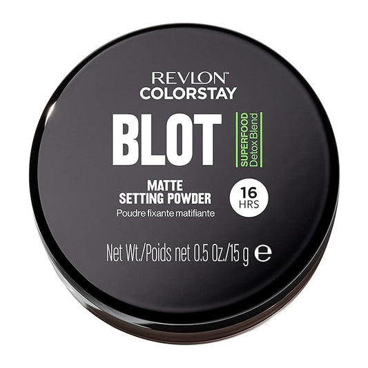 Revlon ColorStay Blot Face Powder, Mattifying, Blurring & Oil Absorbing Setting Powder, Absorb Sebum, Blurs Imperfections and Reduces Pore Appearance, 0.5 oz-Velvo Beauty