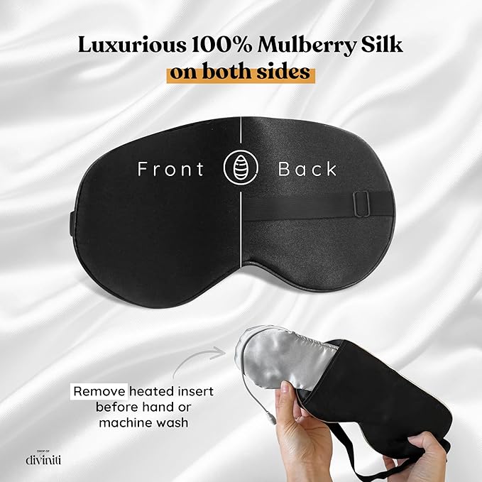 Heated Eye Mask for Dry Eye Relief - Stye Eye Treatment, Warming Eye Mask for Dry Eyes Mask Warm Compress for Eyes, Sinus Mask Heated Eye Patch - Dry Eye Mask with Moist Heat Electric Warming - Black-Velvo Beauty