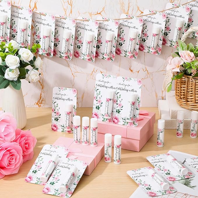 30 Pack Thank You Gift Lip Balm Bulk Bridal Shower Favors Bridal Shower Favor Lip Care Set Bachelorette Party Favors Baby Shower Favor Thank You Appreciation Gift for Guest Basket Gift Stuffer-Velvo Beauty