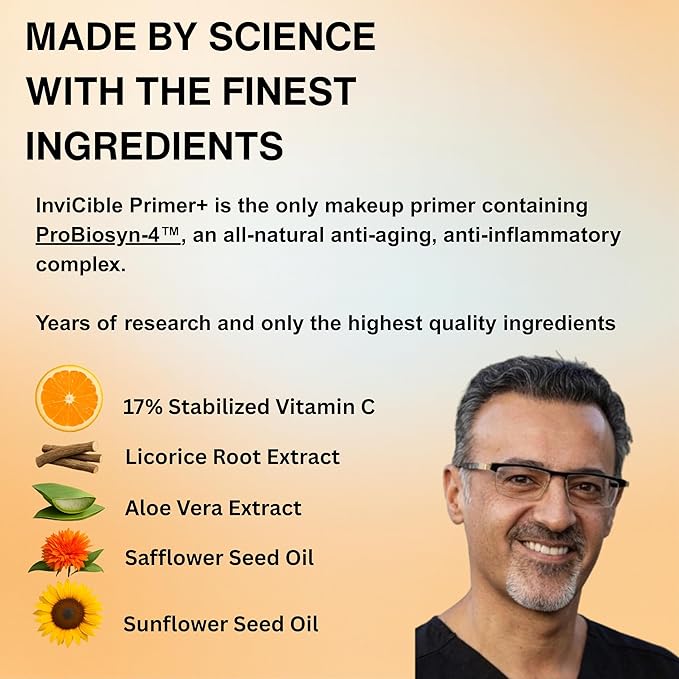 5 in 1 Primer For Face Before Makeup | 17% Vitamin C | All Day Grip | Dark Spot Corrector | Silky Matt Finish | Chemical Free | Vegan | All Skin Types | Made in America | 1fl oz-Velvo Beauty