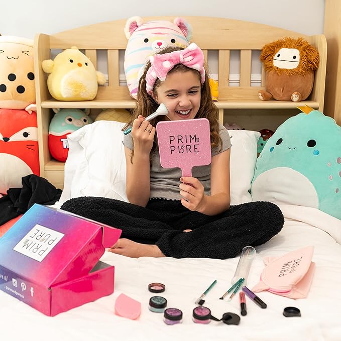 Prim and Pure Ultimate Mineral Kids Makeup Gift Set | Perfect for Play Dates & Birthday Parties | Kids Safe Eyeshadow Makeup – Mineral Blush | Organic & Natural Makeup Kit for Kids| Made in USA-Velvo Beauty