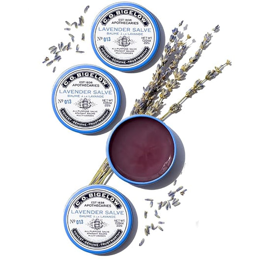 C.O. Bigelow All Purpose Salve Lip Balm Tins, Lavender Salve Pack of 3 for Chapped Lips & Dry Skin - Moisturizing Lip, Cuticle and Skin Salves, 0.8 oz each-Velvo Beauty