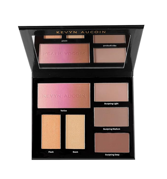 Kevyn Aucoin The Contour Book, The Art of Sculpting & Defining Volume 3: Makeup artist palette. Defines facial features. Eyes, cheekbone, nose & jawline. Highlighters to glow. All skin tones & shapes.-Velvo Beauty