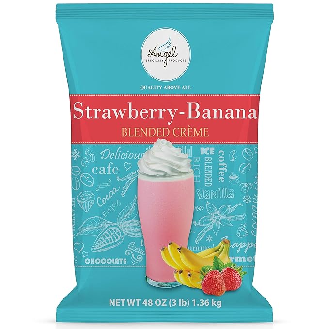 Angel Specialty Products, Blended Smoothie, 3-Pound Bag Instant Frappe Powder Mix, Strawberry Banana [3 LB] [34 Servings]-Velvo Beauty
