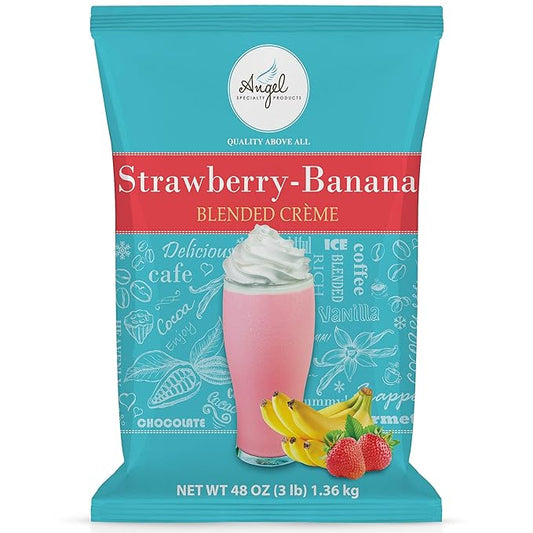 Angel Specialty Products, Blended Smoothie, 3-Pound Bag Instant Frappe Powder Mix, Strawberry Banana [3 LB] [34 Servings]-Velvo Beauty