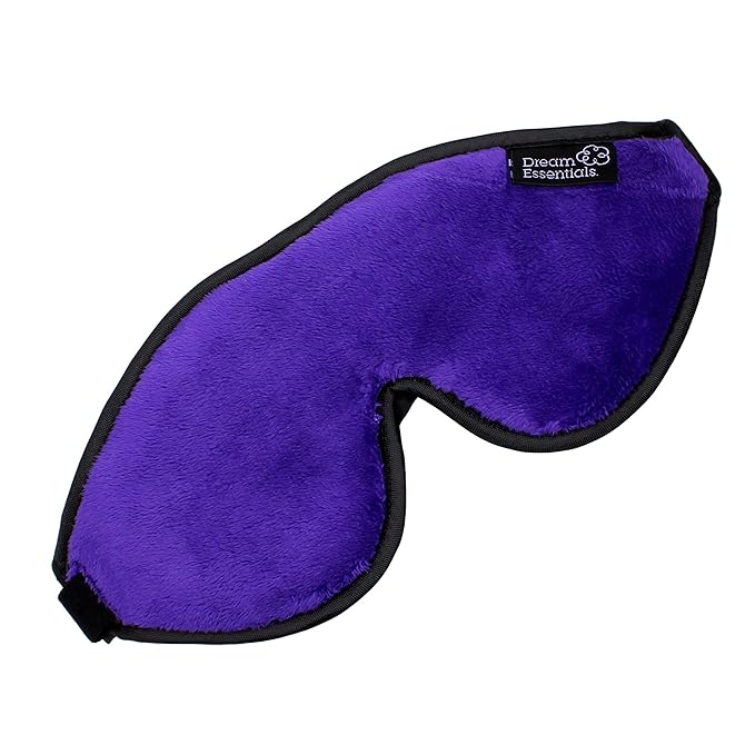 Dream Essentials, Escape 3D Sleep Mask, Earplugs, Carry Pouch Set, Molded Eye Shade, Men and Women, Contoured, Nose Bridge, Light Block, Memory Foam, Gift Set, Travel, Yoga, Blindfold, Deep Purple-Velvo Beauty