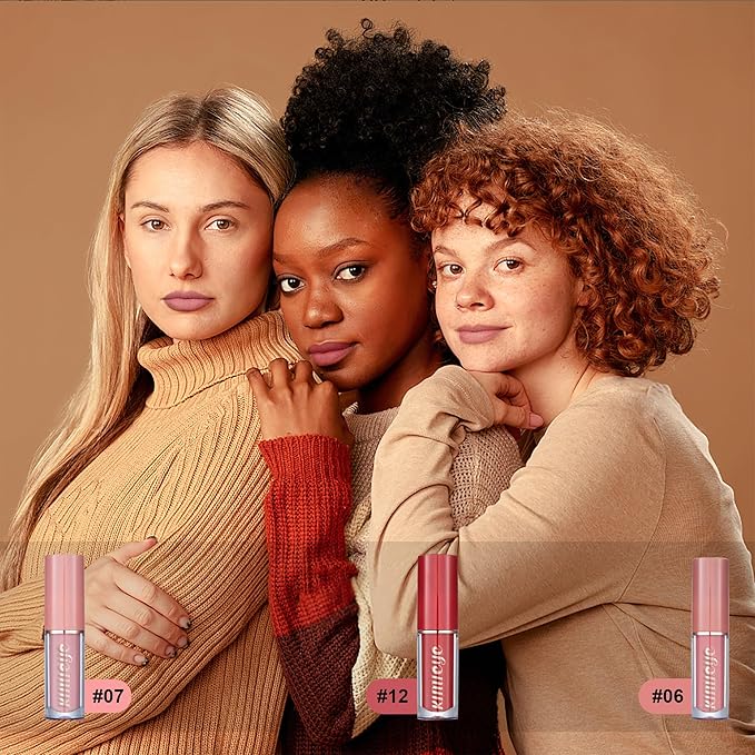 12Pcs Velvet Matte Liquid Lipstick Set, Waterproof Long Lasting Quick-drying Non-Stick Cup Nude Lip Stain Kit, Up to 24H Wear, Professional Lip Makeup Gift Kit for Women (SET A)-Velvo Beauty