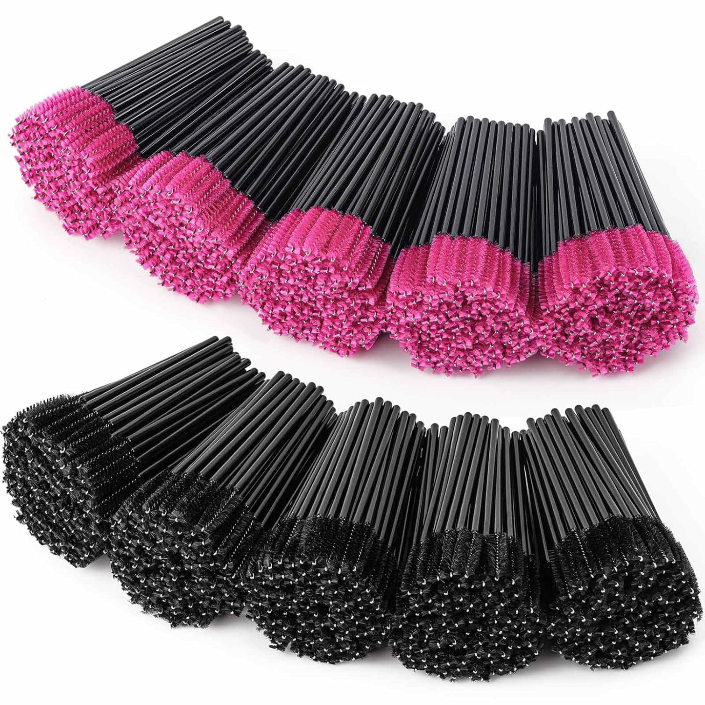 1000 Disposable Mascara Wands Eyelash Brushes Spoolies for Eyebrow Eye Lash Extension Black and Rose Red-Velvo Beauty