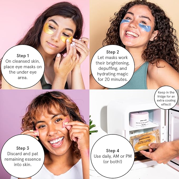 grace & stella Under Eye Patches (12 pairs) Eye Masks for Dark Circles and Puffiness - Birthday Gifts for Women, Bachelorette Party Favors, Bridesmaid Proposal Gifts, Self Care, Spa, Relaxation, Vegan-Velvo Beauty