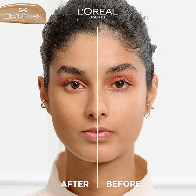 L'Oreal Paris True Match Nude Hyaluronic Tinted Serum Foundation with 1% Hyaluronic acid, Medium Tan 5-6, 1 fl. oz.-Velvo Beauty