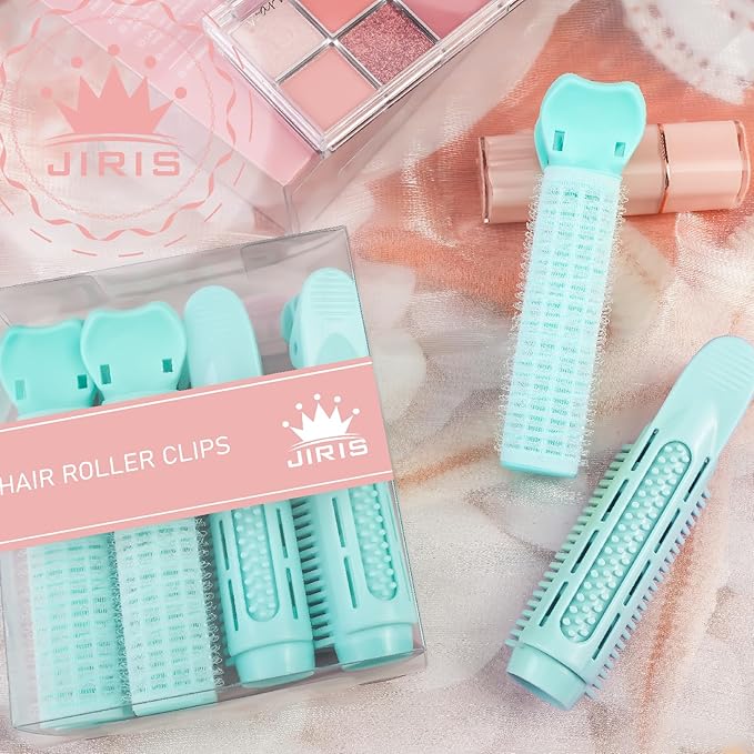 4PCS Volumizing Hair Clips for Root Lift & Volume - Instant Bangs Roller Clips for Effortless Curls & Lift - Velcro Rollers For Hair - Hair Rollers For Women - Cyan-Velvo Beauty