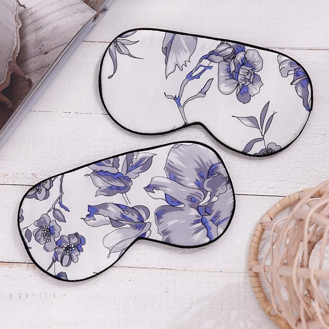 100% Pure Silk Eye Mask Sleep Eye Mask Eye Cover Eyeshade Sleeping Eye Mask Printed Colors (#11)-Velvo Beauty