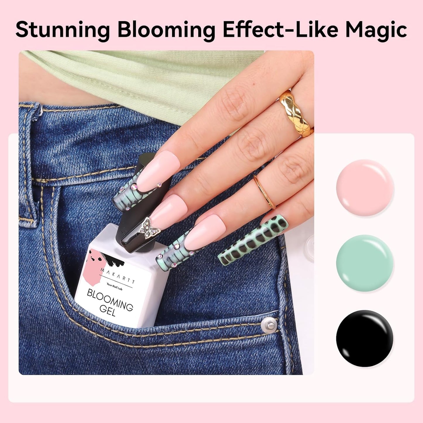 Makartt Blooming Gel-Clear 2 Pcs Marble Gels Nail Polish Blossom Gels for Spreading Effect,Gel Paint Nail Art Supplies for Watercolor Design,Floral Print, Nail Art Design DIY Manicure for Women-Velvo Beauty