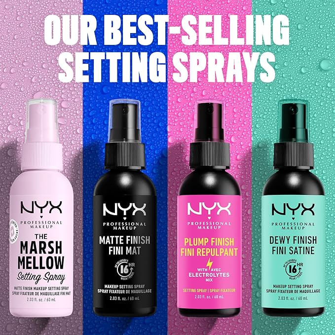 NYX PROFESSIONAL MAKEUP Marshmellow Setting Spray, Matte Setting Spray for 16HR Make Up Wear-Velvo Beauty