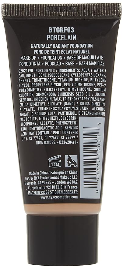 NYX PROFESSIONAL MAKEUP Born To Glow Naturally Radiant Foundation, Medium Coverage - Porcelain-Velvo Beauty