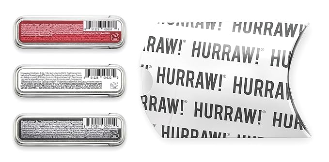 Hurraw! Black Cherry Tinted, Unscented, Moon Night Treatment Lip Balm Slim Slider Tins, 3 Pack Bundle: Organic, Certified Vegan and Cruelty Free All Natural. Bee, Shea, Soy & Palm Free. Made in USA-Velvo Beauty