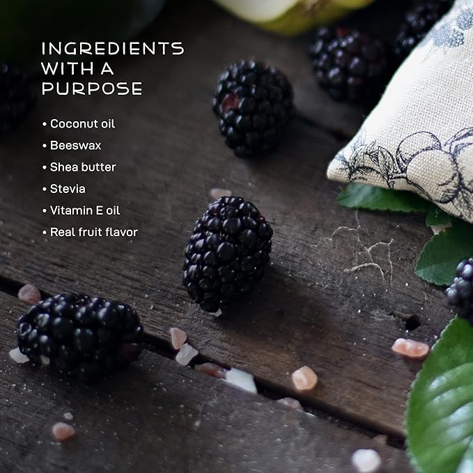 Farmstead Apothecary 100% Natural Lip Balm with Organic Beeswax, Organic Shea Butter & Organic Coconut Oil, Boysenberry Vanilla 0.2oz-Velvo Beauty