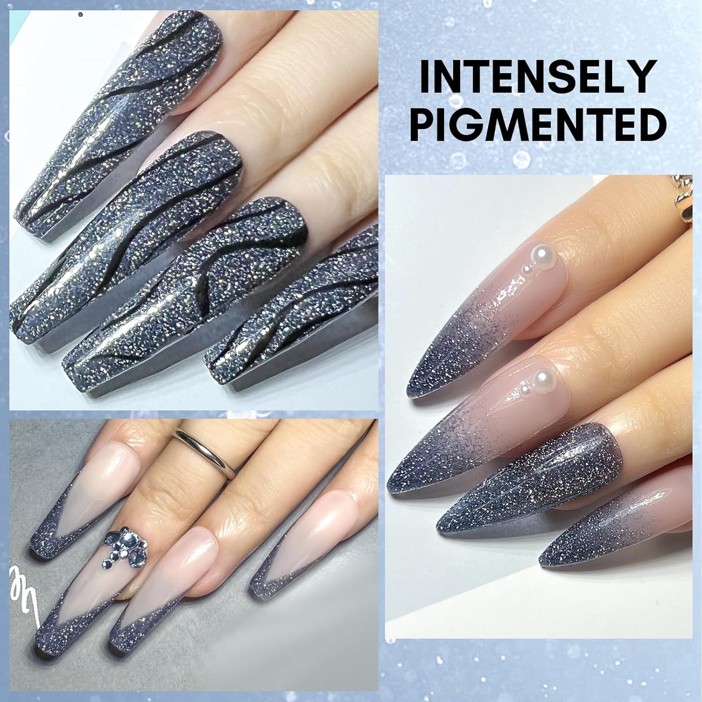 Makartt Glitter Gel Nail Polish - Flash Blue Diamond Reflective Gel, UV LED Soak Off for Nail Art Designs, 15ml DIY Home Salon Manicure, Heart of the Ocean-Velvo Beauty