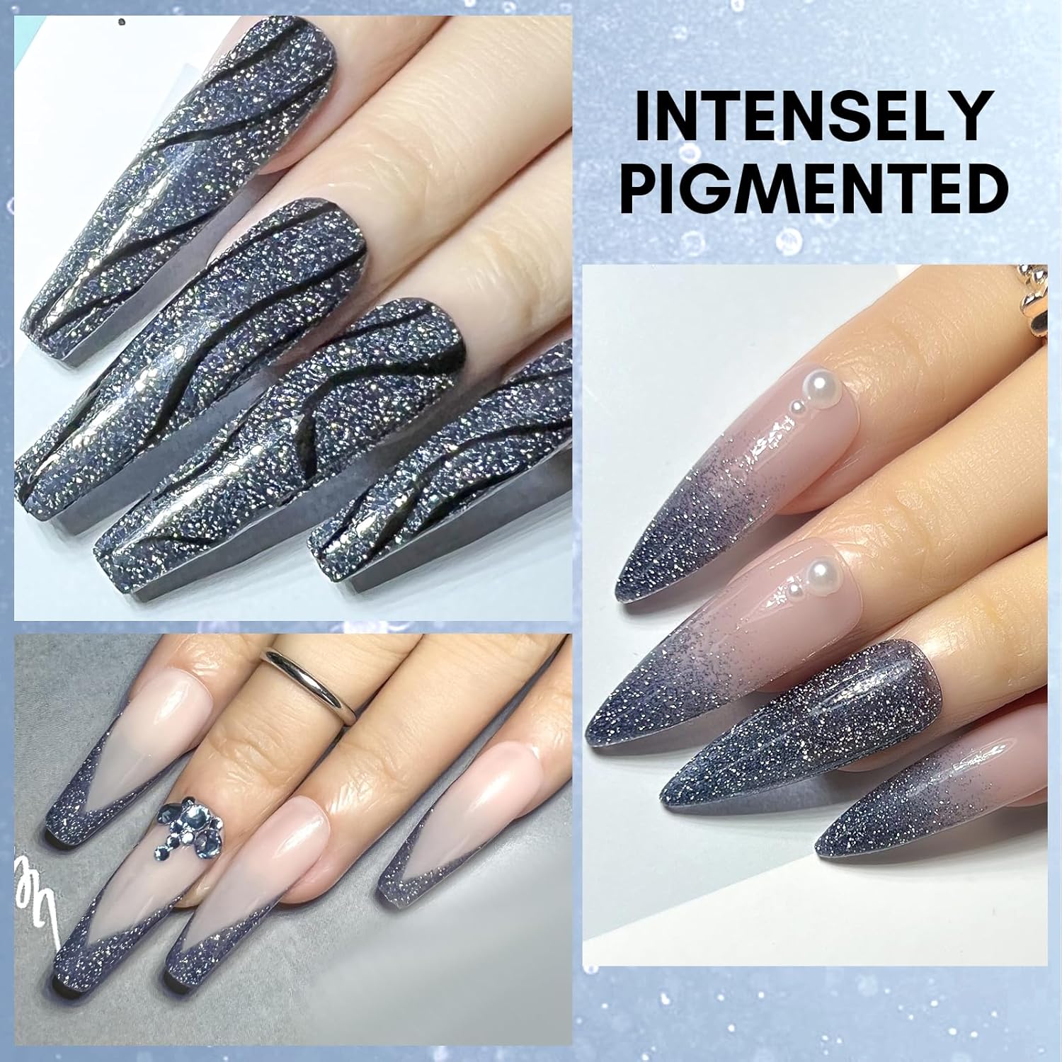 Makartt Glitter Gel Nail Polish - Flash Blue Diamond Reflective Gel, UV LED Soak Off for Nail Art Designs, 15ml DIY Home Salon Manicure, Heart of the Ocean-Velvo Beauty