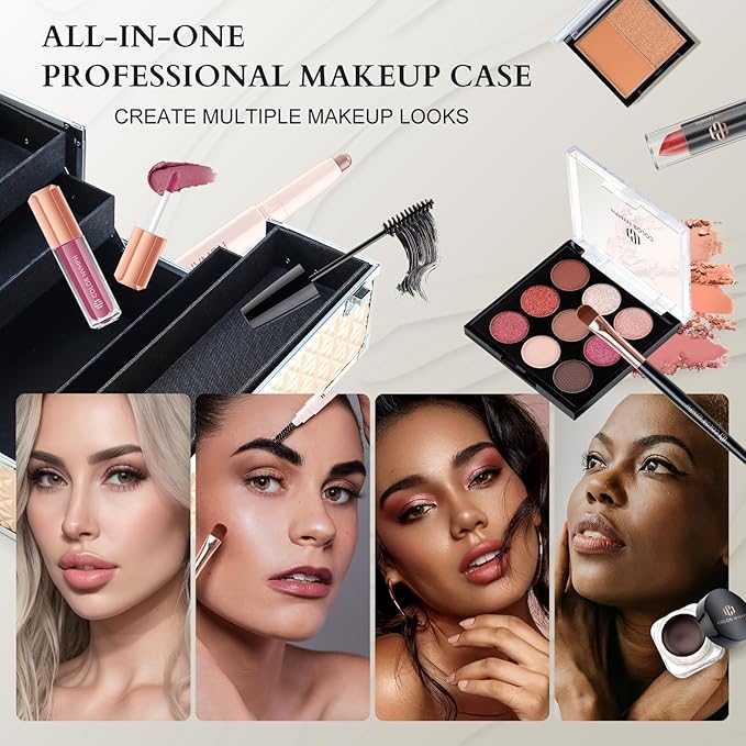 Color Nymph Professional Makeup Kits For Girls, Teenage Girls Makeup Kit with Storage Case Make Up Kit For Women Cosmetics Full Kit, Individual Packing Eyeshadow Blush Lipstick Mascara etc -Gold-Velvo Beauty