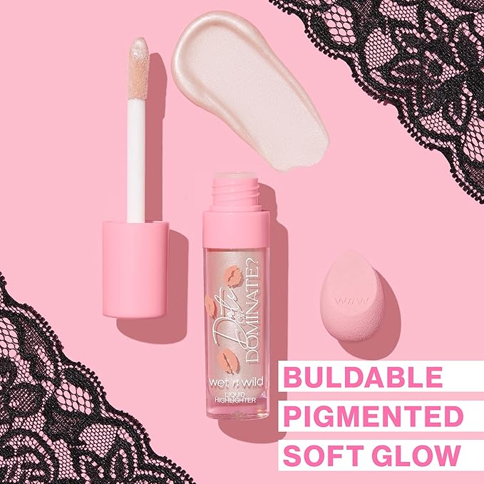 wet n wild Date Or Dominate Liquid Highlighter & Sponge Set-Velvo Beauty