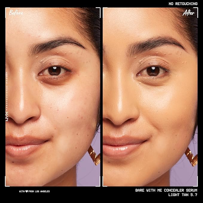 NYX PROFESSIONAL MAKEUP Bare With Me Concealer Serum, Up To 24Hr Hydration - Light Tan-Velvo Beauty