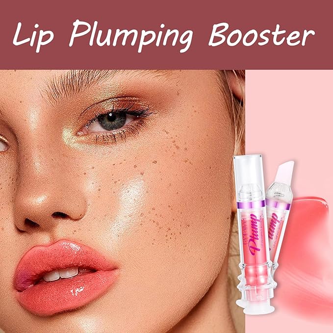 Lip Plumper Gloss 3 Colors Set,Natural Lip Plumping Oil and Lip Care Serum Enhancer for Fuller Booster Balm Moisturizing Hydrating&Reduce Fine Lines Nourishing Non-sticky Lips Mask Makeup-Velvo Beauty
