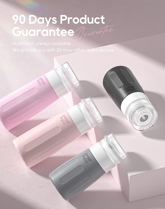 Morfone 16 Pack Silicone Travel Bottles Set for Toiletries TSA Approved Travel Containers Leakproof Squeezable Refillable Accessories 2oz 3oz for Shampoo Conditioner Lotion Liquids (Black Pink)-Velvo Beauty