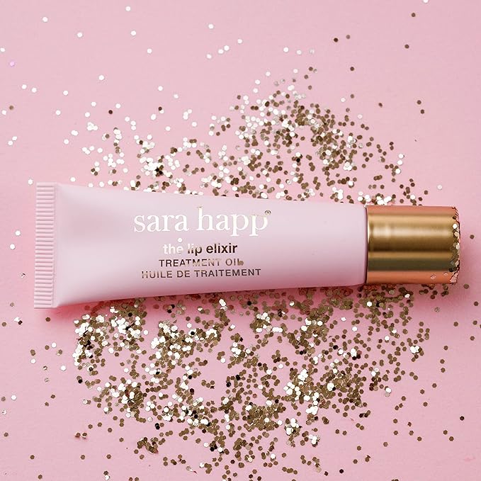 Sara Happ The Lip Elixir: Hydrating Lip Treatment Oil for Lips: Refine Fine Lines & Reduce Signs of Aging, Rejuvenating, Moisturizing with Jojoba Oil & Hyaluronic Acid, 0.45 oz.-Velvo Beauty