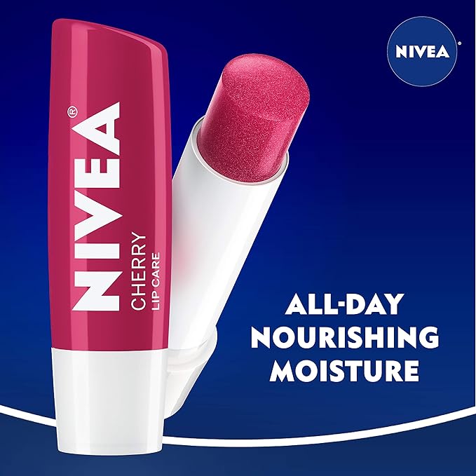 NIVEA Cherry Lip Care - Tinted Lip Balm for Beautiful, Soft Lips - Pack of 4-Velvo Beauty