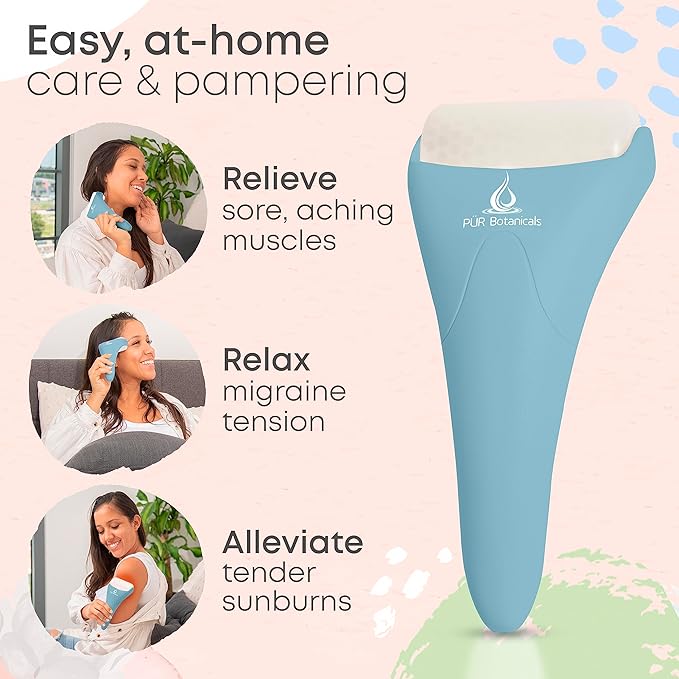 Arctic 2-in-1 Set Cryotherapy Ice Roller for Face Wrinkles Massager - Skin Care Tool for Puffiness - Cooling Ice Facial Eye Skin Roller - Reduce Puffiness and Relief Migraine Pain-Velvo Beauty