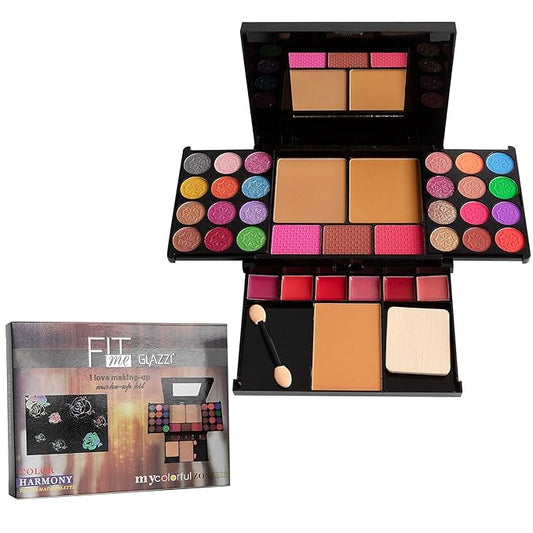 All in One Makeup Kit - 36 Eyeshadow Palette, 28 Lip Gloss, 4 Concealer, 3 Blusher, 1 Highlight & Contour, Bronzer, Glitter Cream, 1 Brush - Face Eye Make Up Set Gift for Beginners And Pros-Velvo Beauty