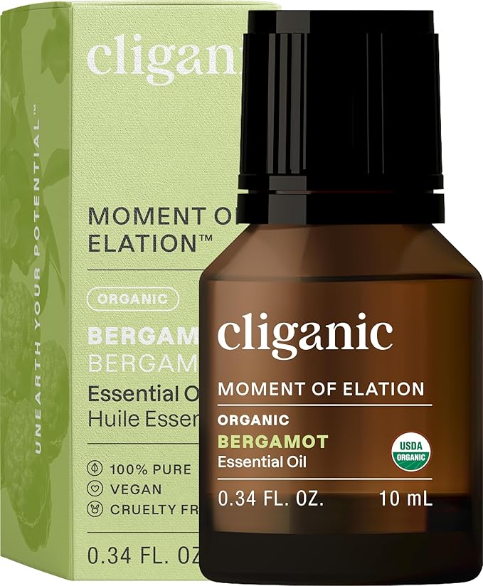 Cliganic Organic Bergamot Essential Oil, 100% Pure Natural for Aromatherapy | Non-GMO Verified (Packaging May Vary)-Velvo Beauty