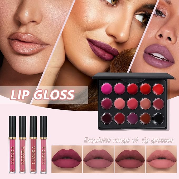 All in One Makeup Kit Makeup Kit for Women Full Kit Makeup Set Multipurpose Bundle Holiday Gift Box Essential Starter Bundle Include Full Makeup Kit for Women (Box3)-Velvo Beauty