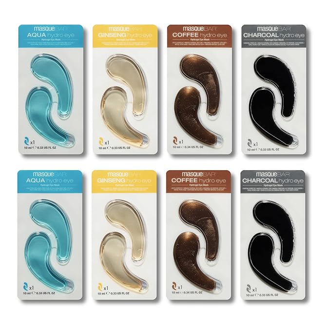 masque BAR Assorted Eye Patches (8 Pairs) - Korean Beauty Under Eye Bag Treatment - Moisturize and Hydrate Skin Around Eyes - Reduce Fine Lines, Wrinkles, Dark Circles and Crow's Feet-Velvo Beauty