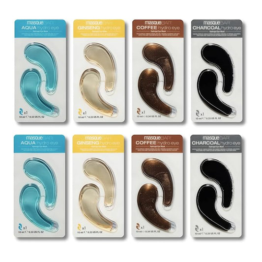 masque BAR Assorted Eye Patches (8 Pairs) - Korean Beauty Under Eye Bag Treatment - Moisturize and Hydrate Skin Around Eyes - Reduce Fine Lines, Wrinkles, Dark Circles and Crow's Feet-Velvo Beauty