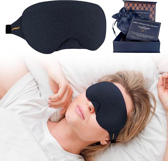 SOMÉ Collagen Eye Mask for Sleeping, Luxurious Adjustable Sleep Mask for Women with Puffy Eyes, Dark Circles & Wrinkles, Collagen Infused Sleeping Mask for Wearable Hydration and Anti-Aging-Velvo Beauty