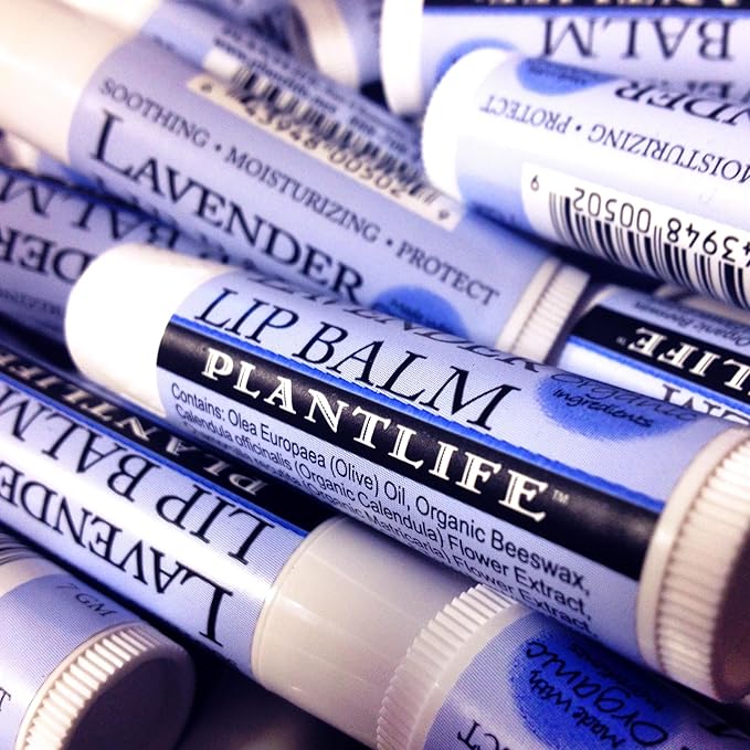 Plantlife Lavender Lip Balm - Organic Lip Balm Made with Beeswax, Calendula & Chamomile to Create the Most Soothing Lip Balm for Chapped Lips - Helps Moisturize Lips & Cuticles - Made in California-Velvo Beauty