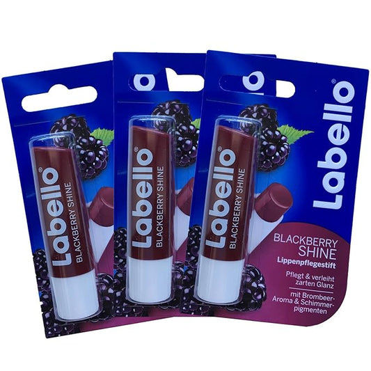 Labello Blackberry Shine Lip Balm 4.8g/5.5ml - 3 Pack-Velvo Beauty