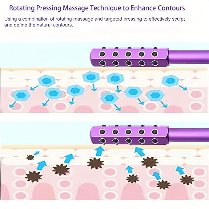 Beauty Sculptor Roller – 30 Germanium Massage Nodes for Facial Massager & Glow | Compact Beauty Tool for Lifting and Skin Care,Facial Roller (Purple, 1 PCS)-Velvo Beauty