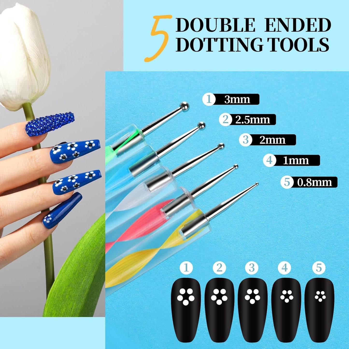 Teenitor Nail Art Tools, Nail Art Brushes Set, Dotting Tools，Nail Stickers, Nail Rhinestones For Nail Art-Velvo Beauty