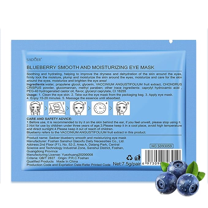 Under Eye Patches- 28 Pairs Blueberry Collagen Eye Mask Eye Patches for Reducing Puffy Eyes and Dark Circles, Anti Aging Gel Eye Pads Under Eye Mask, Blue-Velvo Beauty