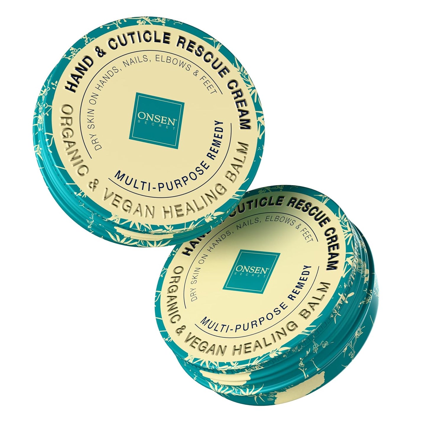 Onsen Hand & Cuticle Rescue Cream | Organic Nail Strengthener & Balm | Dry, Cracked Hands, Elbows & Feet | Shea Butter, Tsubaki & Jojoba Oil | Nail Repair & Growth, Vegan - 2 Pack (0.88 oz)-Velvo Beauty